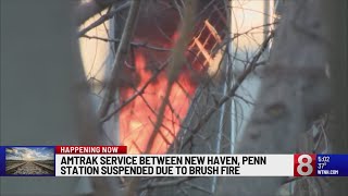 Amtrak service between New Haven, Penn Station suspended due to brush fire