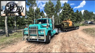 Hauling Heavy: Mack R Transporting a Massive 22-Ton Generator in Oklahoma | American Truck Simulator