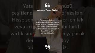 Yatırımın Temel İlkeleri ( Para Kazanma  Yolları )