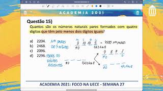 UECE - SEMANA 27 (M2) - Rui Lima - ANÁLISE COMBINATÓRIA