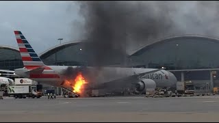 A Plane catches fire