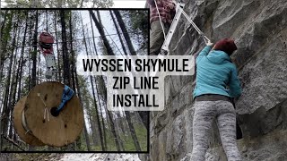 OFF-GRID ZIP LINE! Installing the SkyMule zip line on our off-grid property.