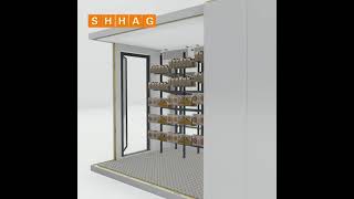 SHHAG - glass 2 door flower visi cooler fridge chiller refrigerator, tropical anti condensation door