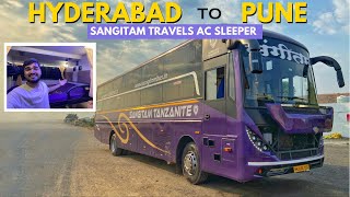 Hyderabad to Pune Bus Journey in Sangitam Tanzanite MG Gliderz AC Sleeper | Traveller Bros