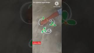 3 dots simple rangoli designs|daily rangoli|beginners rangoli #shorts #rangoli #muggulu #kolam