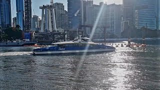 The new Iconic Green bridge takes centre stage of the Brisbane River