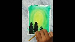 Green scenery Painting 😘 #painting #shorts #ytshorts