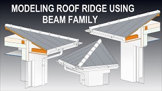 ROOF RIDGE MODELING USING BEAM FAMILY. TWO SIMPLE STEPS ONE CLICK