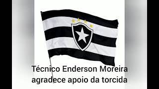 Enderson Moreira agradece torcida do Botafogo pelo apoio.