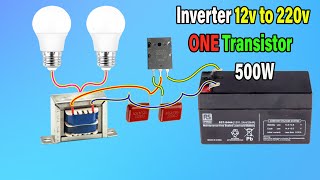 Inverter 12v to 220v 500w Using ONE Transistor 2sc5200 #009