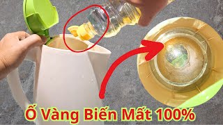 Bình Siêu Tốc Ố Vàng Cở Nào.Chỉ Cần Cho Dầu Ăn Vào Trắng Sáng Ngay Lập Tức.Cách Tẩy Ố Vàng Ấm Siêu T