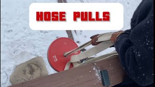 Hose pulls outdoor workout