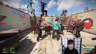 Valkyrae's surprise birthday party in Rust! + Sykkuno