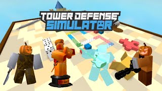 Tower Defense Simulator but Towers Skins Have Face Covered on Base Level