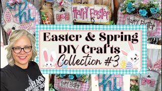 Spring Easter Collection #3 DIY Crafts 🌸🐰🩵 Hand Painted Farmhouse Whimsical Rustic Crafts