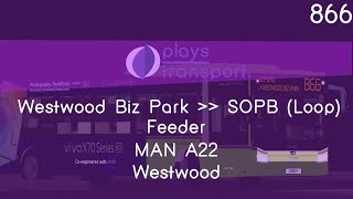 Route Visual | ROBLOX | GTL Transport | Service 866 | Westwood Biz Hub - SOPB (Loop)