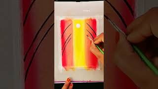 easy sunset tutorial|sunset painting|easy art#shorts #painting #viral #trending #sunset #viralvideo