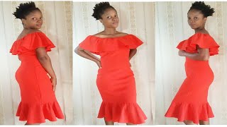 HOW TO MAKE AN OFF SHOULDER CAPE DRESS/DIY Project