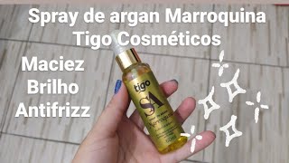 Fluido de Brilho Spray de argan Marroquina da Tigo cosméticos muito brilho, maciez e antifrizz