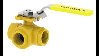 Valworx Lead Free Brass 3-Way L-Port Diverter Ball Valves