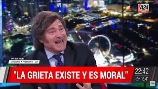 "Bullrich tiene las manos manchadas de sangre" Magistral Javier Milei con el pelado liberal- 14/9/23