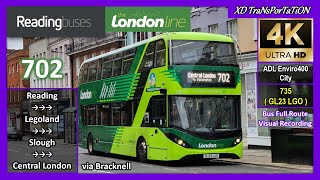 [Reading buses] The London Line 702 ~ Reading ➝ Legoland ➝ Central London【4K UW】