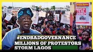 Millions of Nigerians Protestant Storms Lagos As Priests Also came out for protest in their atyre