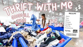 THRIFT WITH ME at the GOODWILL BINS *for my first time ever!!*