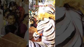 Kharagpur old settlement Mata Puja 1. number Mata Puja tiger dance 2024#viral and famous tiger dance