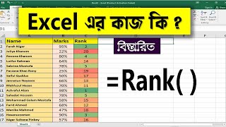 How to use rank formula in excel | Excel rank formula bangla | Rank function in excel