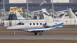 Hawker Beechcraft 390 Premier IA from Peak Air GmbH D-ISAG departure at Munich Airport MUC EDDM