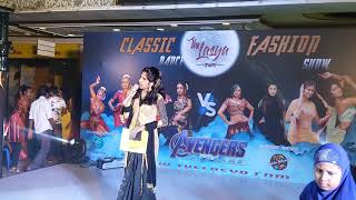 MC Nandhini giving intro for Fashion Show for the Classic Myraa's collections at Chennai Citicentre