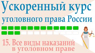 15. Все виды наказаний в уголовном праве || Ускоренный курс уголовного права России