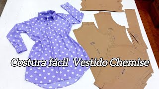 Como costurar Vestido Chemise Costura fácil para iniciantes