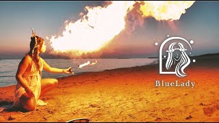 Blue Lady fire performance - Artisti di strada Puglia #artistidistradapuglia