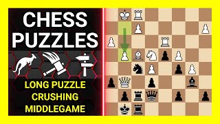 Chess Puzzles to Practice. Themes: Long puzzle, Crushing, Middlegame. Learn Chess