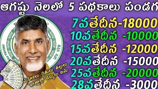 ఆగష్టు నెలలో 5 పథకాలు పండగ |ap upcoming August month scheme's 2024|ap August month scheme's2024|cbn|