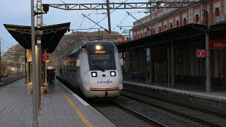 Trenes al anochecer en Xàtiva (Valencia)