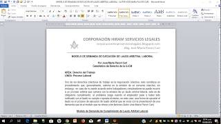 TUTORIAL CÓMO HACER UNA DEMANDA DE EJECUCIÓN DE LAUDO ARBITRAL LABORAL