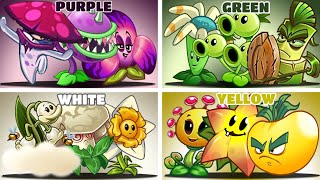 4 Color Team Green*Yellow*Purple*White-Who Would Win?PvZ 2