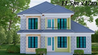 4 Bedroom House Design // 11.5m X 12 Mm