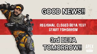 3rd beta launch tomorrow on tap tap and google play !! apex legends mobile