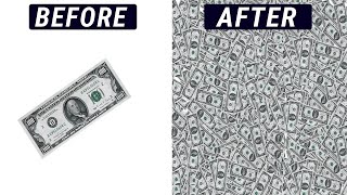 How To Make A Pile of Money From One Dollar I How to Create Fake Money From Scratch in Photoshop I