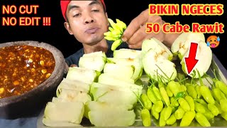 PEDASNYA NYIKSA !! MUKBANG 1 KG JAMBU KRISTAL + 50 CABE RAWIT SABLENG 🥵