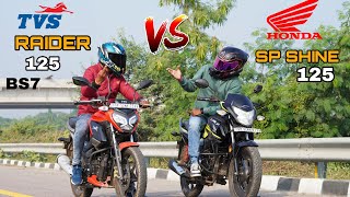 tvs raider 125 bs7 vs Honda sp 125 bs6 | top end race 🔥 | konsi best hai 125 cc mai? 🤔