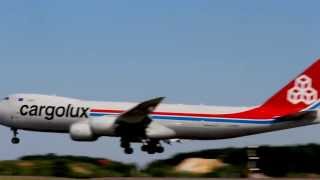 747-8F Cargolux landing at ELLX Luxembourg in the afternoon