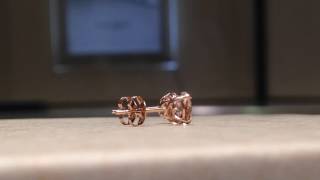 Genuine Morganite Studs in 14K Rose Gold