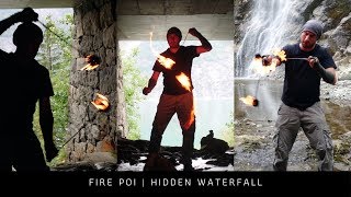 🔥Fire Poi Spinning | Hidden Waterfall ! 🇳🇴