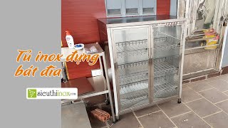 Tủ đựng bát đĩa inox 70x40x90 | sieuthiinox.com