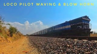 Loco Pilot Acknowledges me by waving Flag & Honking | High Court Intercity Exp | Unelectrified Route